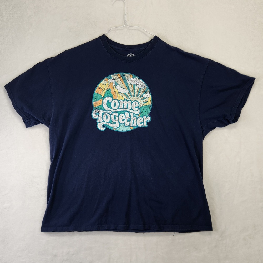 DOM Mens 2XL Navy Blue Come Together Graphic T Shirt